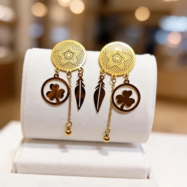 Gold_Metal_Alloy_Floral_Feather_Chain_Dangling_Drop_Earrings_For_Women