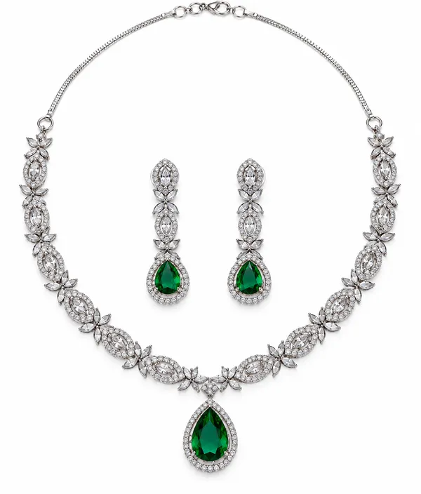 Luxury_Green_Stone_CZ_Diamond_Jewelry_Set