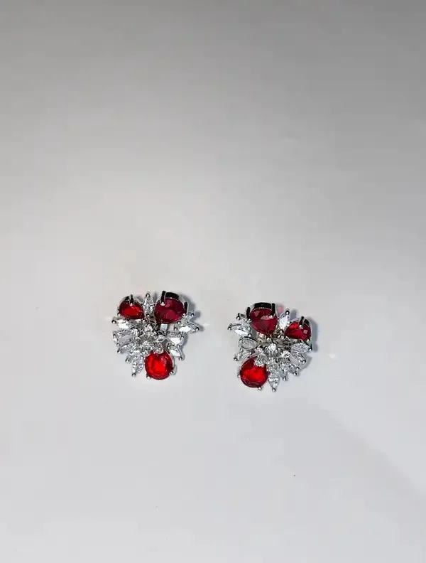 White_And_Red_Metal_Alloy_Earring_For_Women