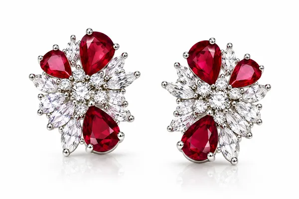 White_And_Red_Metal_Alloy_Earring_For_Women