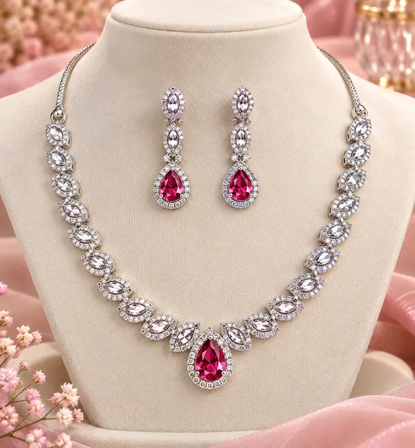 Royal_Ruby_Teardrop_Necklace_Set_for_Women