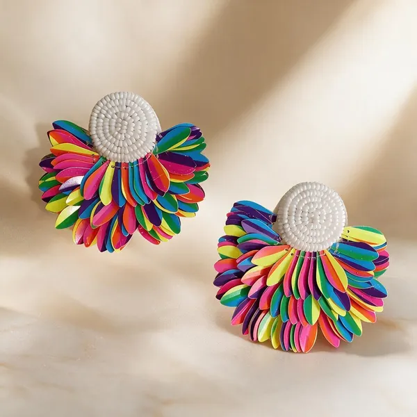 Multicolour_Handcraft_Beaded_Fan_Petal_Drop_Earrings_For_Women