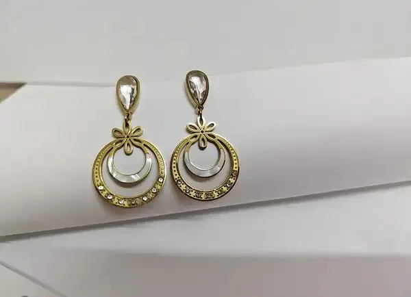 Gold_Metal_Alloy_Circular_Crescent_Floral_Drop_Earrings_For_Women