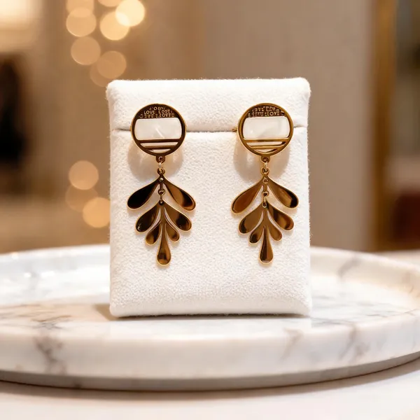 Gold_Metal_Alloy_Round_Top_Layered_Leaf_Drop_Earrings_For_Women