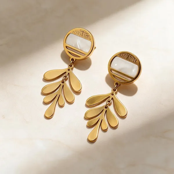 Gold_Metal_Alloy_Round_Top_Layered_Leaf_Drop_Earrings_For_Women
