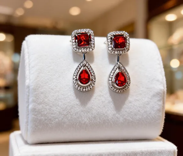 White_And_Red_Metal_Alloy_Earring_For_Women
