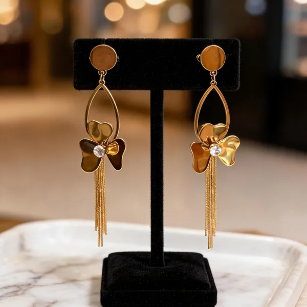 Gold_Metal_Alloy_Floral_Chain_Teardrop_Loop_Drop_Earrings_For_Women