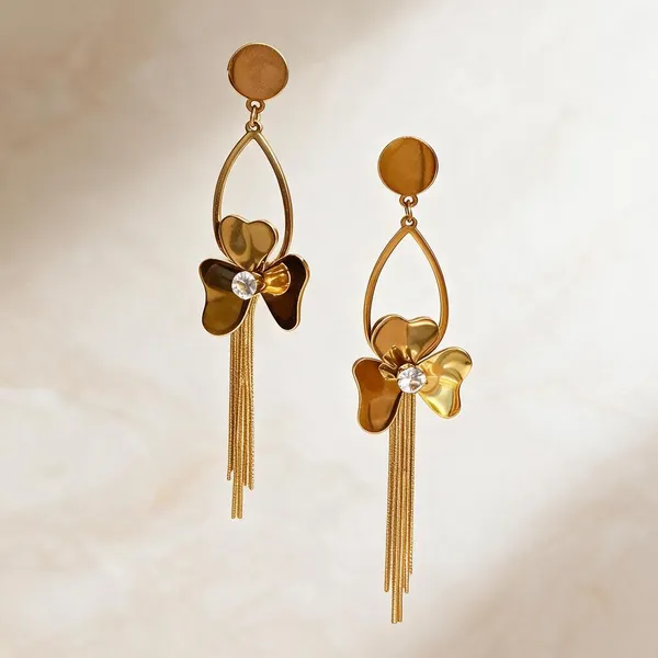 Gold_Metal_Alloy_Floral_Chain_Teardrop_Loop_Drop_Earrings_For_Women