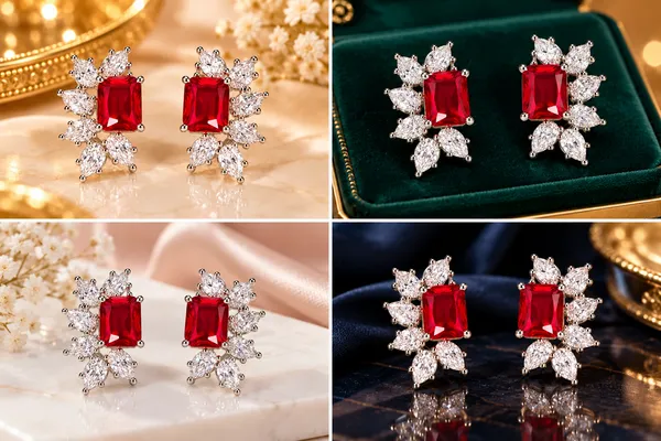 White_And_Red_Metal_Alloy_Earring_For_Women