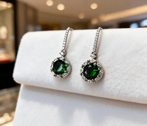 White_And_Green_Metal_Alloy_Earring_For_Women