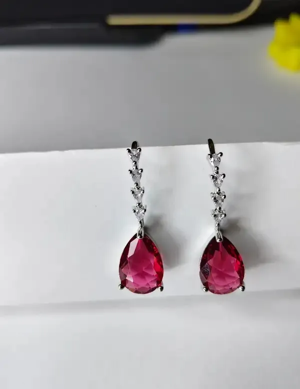 White_And_Pink_Metal_Alloy_Earring_For_Women