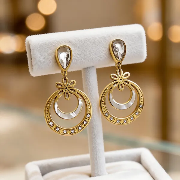 Gold_Metal_Alloy_Floral_Crescent_Layered_Drop_Earrings_For_Women