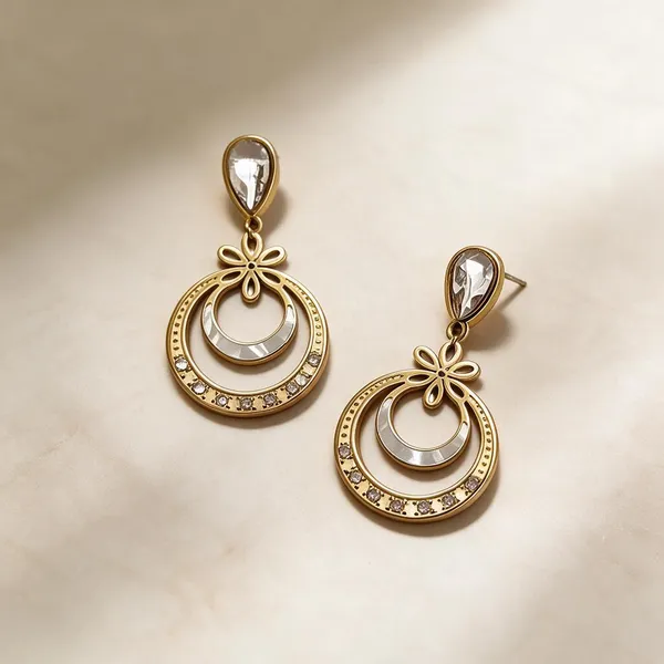 Gold_Metal_Alloy_Circular_Crescent_Floral_Drop_Earrings_For_Women