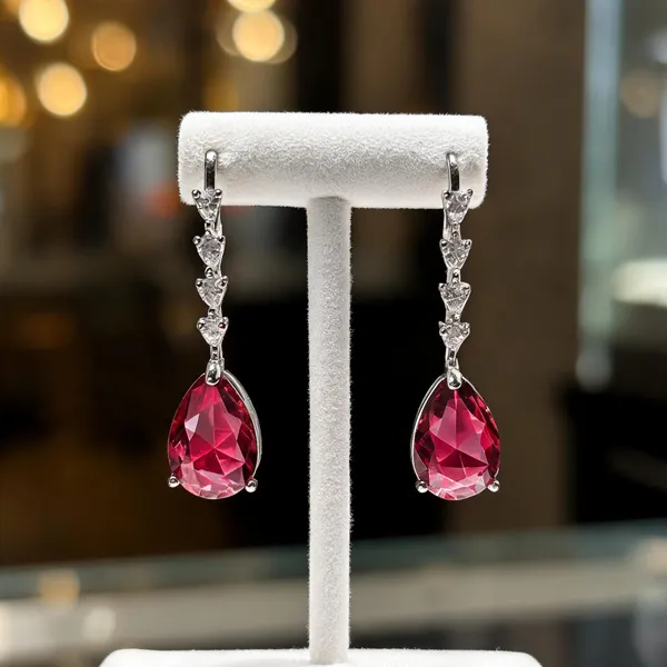 White_And_Pink_Metal_Alloy_Earring_For_Women