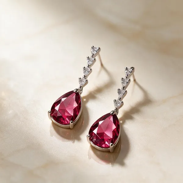 White_And_Pink_Metal_Alloy_Earring_For_Women