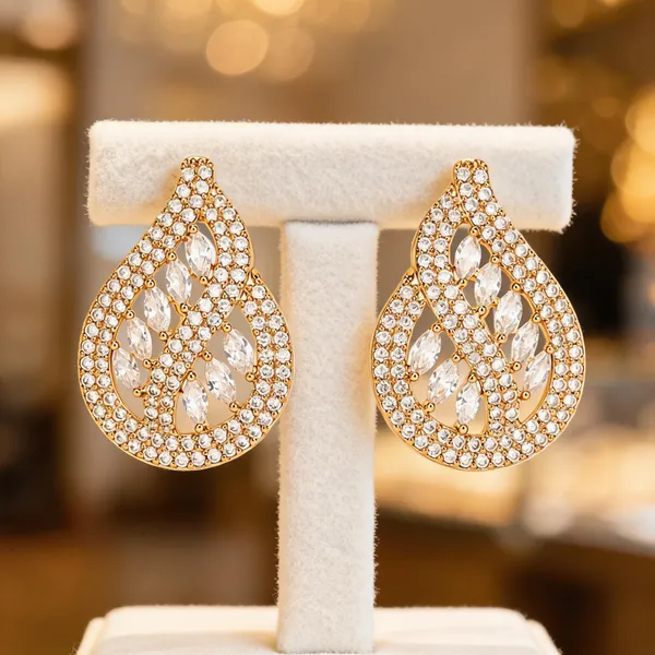 Gold_Metal_Alloy_Crystal_Teardrop_Marquise_Drop_Earrings_For_Women