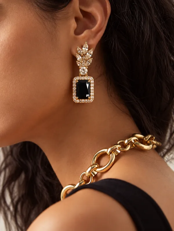 Gold_Metal_Alloy_Black_Stone_Crystal_Floral_Drop_Earrings_For_Women