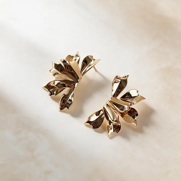 Gold_Metal_Alloy_Abstract_Floral_Drop_Earrings_For_Women