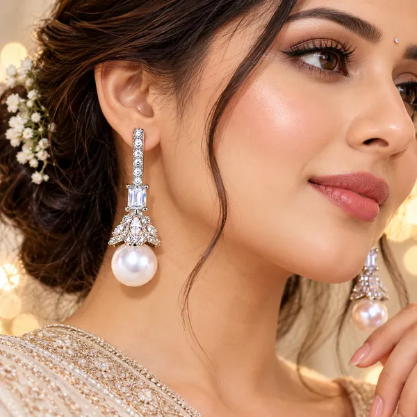 White_Metal_Alloy_Earring_For_Women