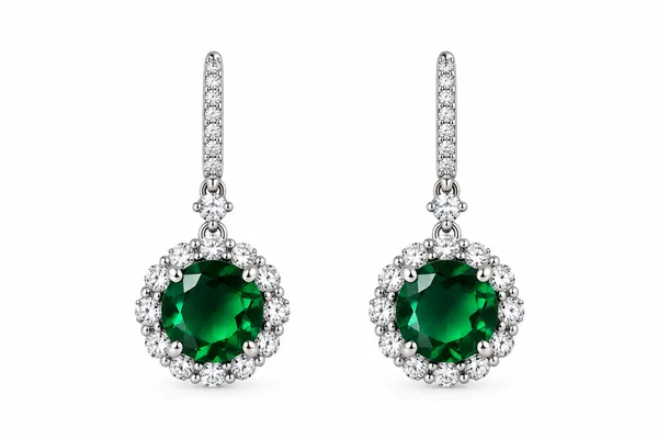 White_And_Green_Metal_Alloy_Earring_For_Women