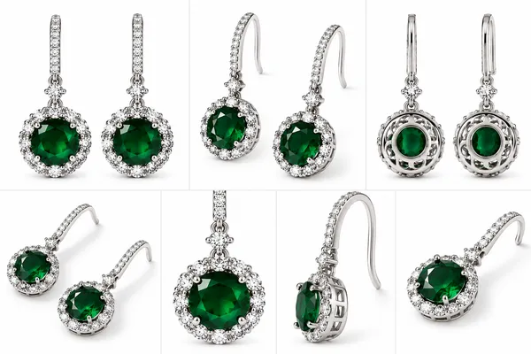 White_And_Green_Metal_Alloy_Earring_For_Women