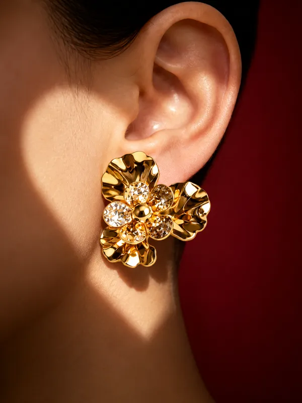 Golden_Floral_Crystal_Statement_Earrings_for_Women