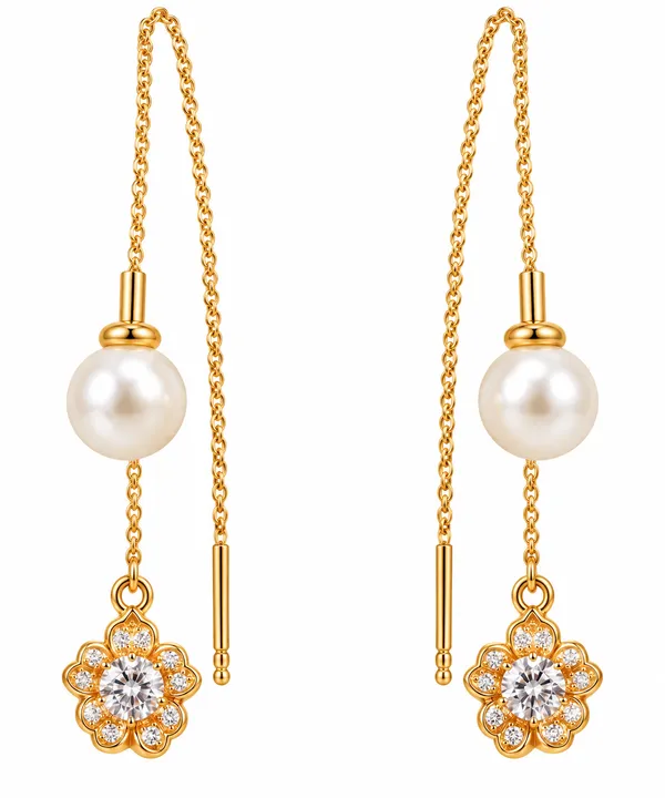 Gold_Metal_Alloy_Pearl_Floral_Crystal_Chain_Drop_Earrings_For_Women