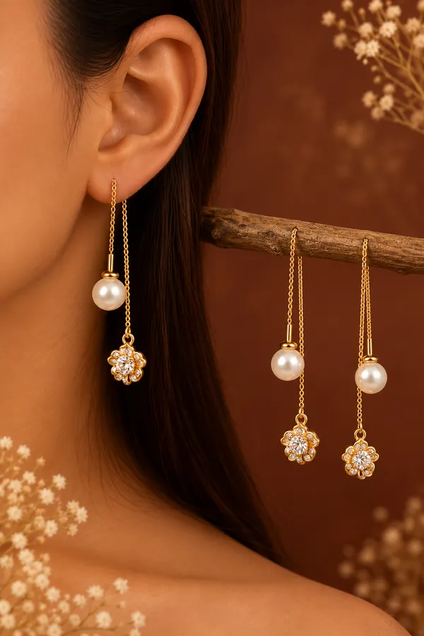 Gold_Metal_Alloy_Pearl_Floral_Crystal_Chain_Drop_Earrings_For_Women