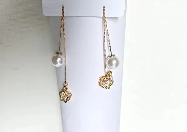 Gold_Metal_Alloy_Pearl_Floral_Crystal_Chain_Drop_Earrings_For_Women