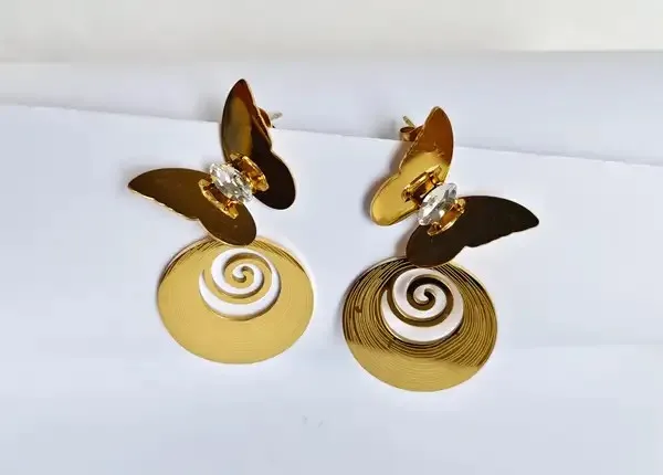 Gold_Metal_Alloy_Butterfly_Top_Spiral_Drop_Earrings_For_Women
