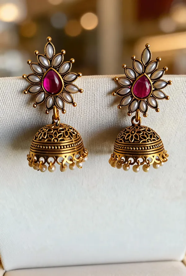 Gold_Metal_Alloy_Red_Stone_Jhumka_Drop_Earrings_For_Women