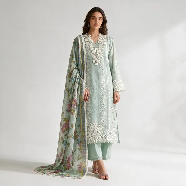 Blue_Floral_Embroidered_Suit_Material_For_Women