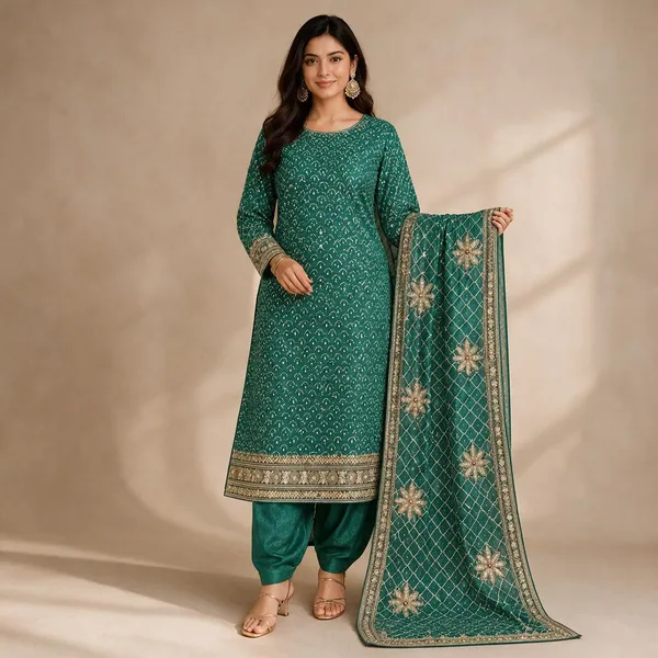 Green_Printed_Straight_Unstitched_Suit_Material_For_Women
