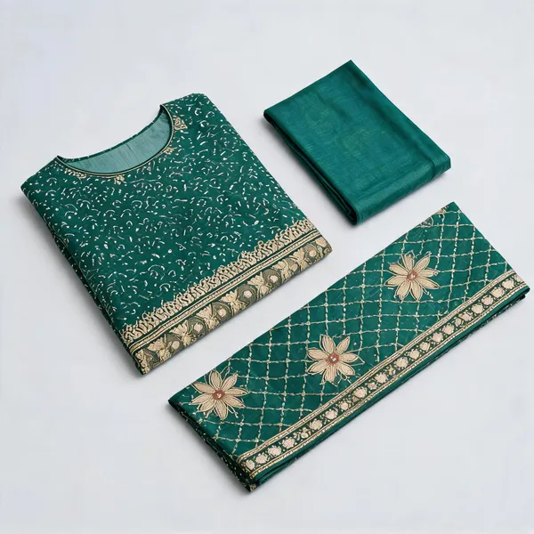 Green_Printed_Straight_Unstitched_Suit_Material_For_Women