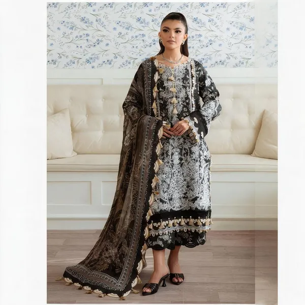 Black_Embroidered_Straight_Unstitched_Suit_Material_For_Women