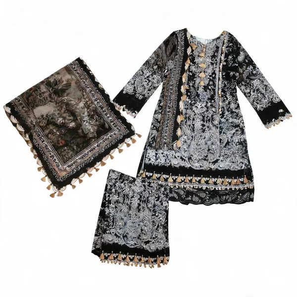 Black_Embroidered_Straight_Unstitched_Suit_Material_For_Women