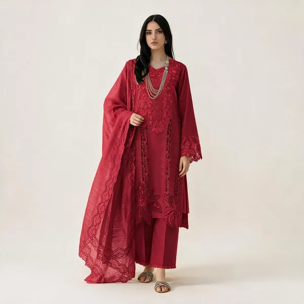 Red_Embroidered_Straight_Unstitched_Suit_Material_For_Women