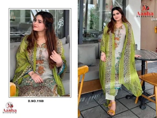 Green_Printed_Straight_Unstitched_Suit_Material_For_Women