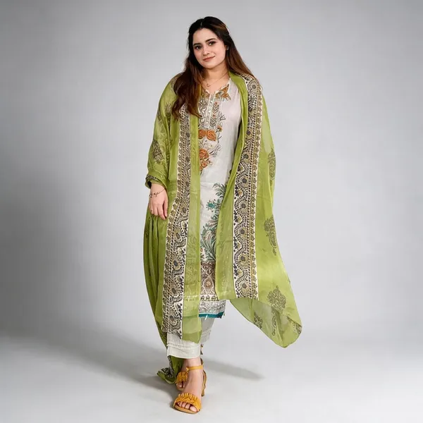 Green_Printed_Straight_Unstitched_Suit_Material_For_Women