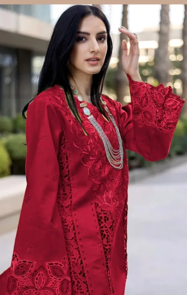 Red_Embroidered_Straight_Unstitched_Suit_Material_For_Women