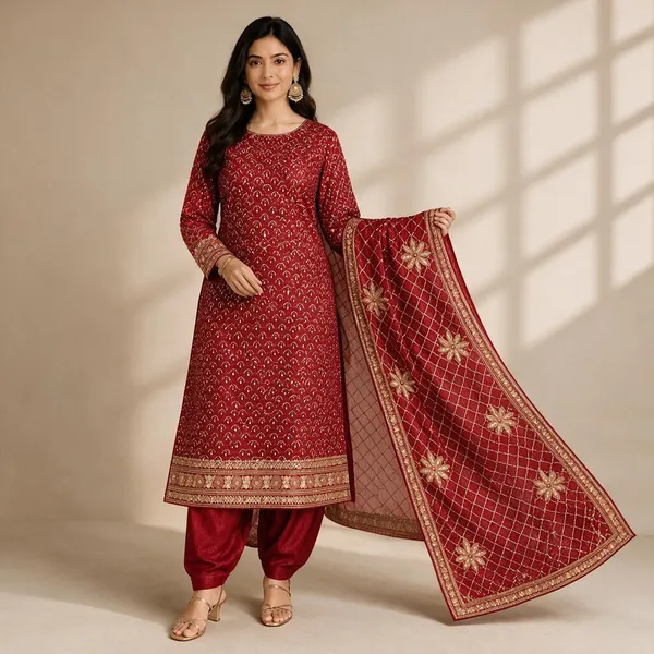 Red_Embroidered_Straight_Unstitched_Suit_Material_For_Women