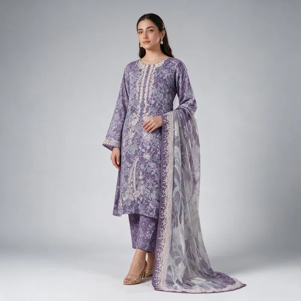 Purple_Floral_Printed_Unstitched_Suit_Material_For_Women