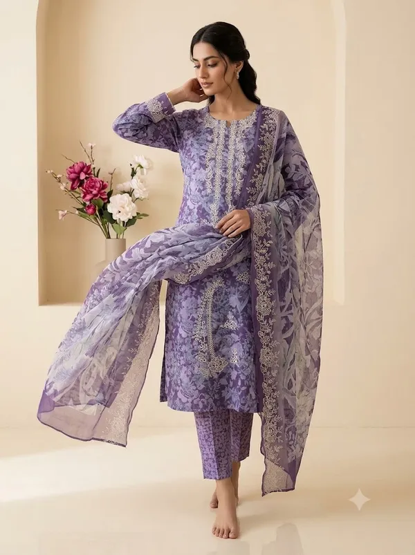 Purple_Floral_Printed_Unstitched_Suit_Material_For_Women