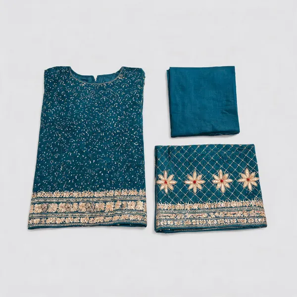 Teal_Printed_Straight_Unstitched_Suit_Material_For_Women