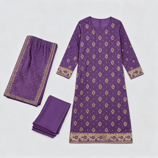 Purple_Printed_Straight_Unstitched_Suit_Material_For_Women