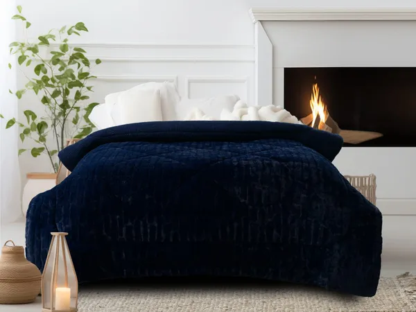 Polyester_Solid_Navy_Blue_Plush_Blanket_Set