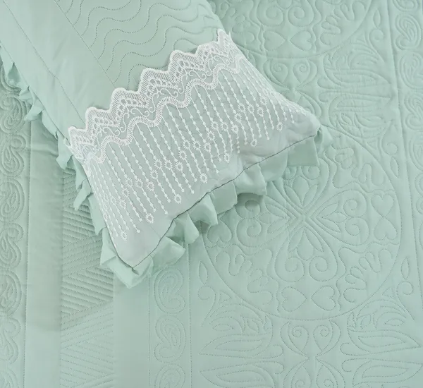 Poly_Cotton_Floral_Leafy_Print_Blue_Bedsheet_With_Pillow_Set