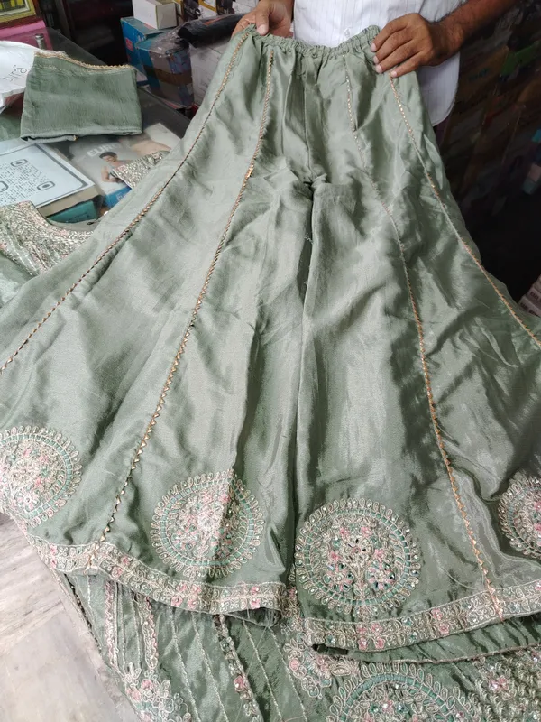 Sage_Green_Embroidered_Flared_Lehenga_Choli_For_Women