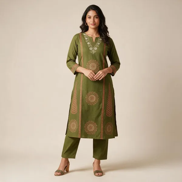 Olive_Green_Embroidered_Kurta_Set_for_Women