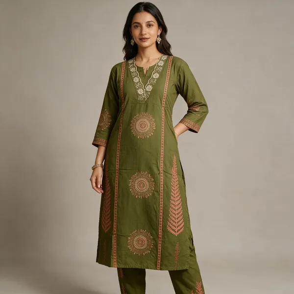 Olive_Green_Embroidered_Kurta_Set_for_Women